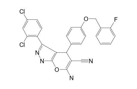 6-Amino-3-(2,4-dichlorophenyl)-4-[4-(2-fluorobenzyl)oxyphenyl]-2,4-dihydropyrano[2,3-c]pyrazole-5-carbonitrile