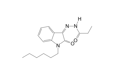 N'-[(3Z)-1-hexyl-2-oxo-1,2-dihydro-3H-indol-3-ylidene]propanehydrazide