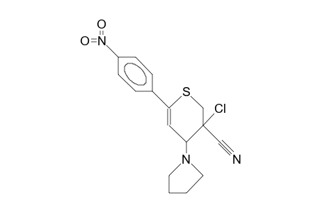 3-Chloro-3-cyano-3,4-dihydro-6-(4-nitro-phenyl)-4-(1-pyrrolidinyl)-2H-thiopyran