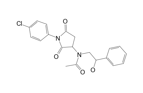 N-[1-(4-chlorophenyl)-2,5-bis(oxidanylidene)pyrrolidin-3-yl]-N-(2-oxidanyl-2-phenyl-ethyl)ethanamide