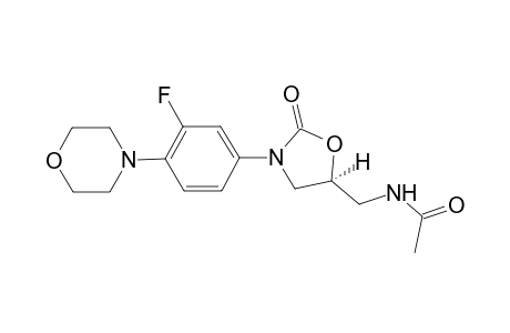 LINEZOLID;(S)-N-[[-(3-(3-FLUORO-4-(4-MORPHOLINYL)-PHENYL]-2-OXO-5-OXAZOLIDINYL]-METHYL]-ACETAMIDE