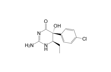 4(1H)-Pyrimidinone, 2-amino-5-(4-chlorophenyl)-6-ethyl-5,6-dihydro-5-hydroxy-, trans-
