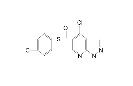 4-chloro-1,3-dimethyl-1H-pyrazolo[3,4-b]pyridine-5-carbothioic acid, S-(p-chlorophenyl)ester