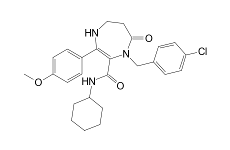 N-Cyclohexyl 4-(4-chlorobenzyl)-2-(4-methoxyphenyl)-5-oxo-4,5,6,7-tetrahydro-1H-1,4-diazepine-3-carboxamide