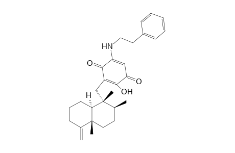 2,5-Cyclohexadiene-1,4-dione, 3-[(decahydro-1,2,4a-trimethyl-5-methylene-1-naphthalenyl)methyl]-2-hydroxy-5-[(2-phenylethyl)amino]-, [1R-(1.alpha.,2.beta.,4a.beta.,8a.alpha.)]-