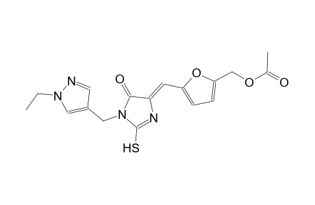 [5-((Z)-{1-[(1-ethyl-1H-pyrazol-4-yl)methyl]-5-oxo-2-sulfanyl-1,5-dihydro-4H-imidazol-4-ylidene}methyl)-2-furyl]methyl acetate