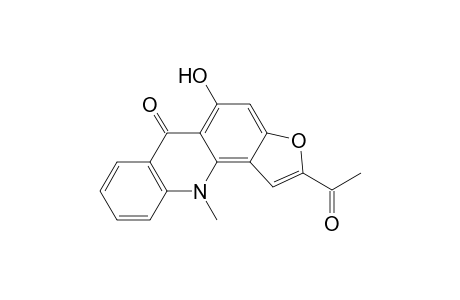 Furo[2,3-c]acridin-6(11H)-one, 2-acetyl-5-hydroxy-11-methyl-