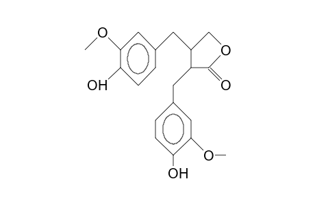 2(3H)-Furanone, dihydro-3,4-bis[(4-hydroxy-3-methoxyphenyl)methyl]-, (3R-trans)-