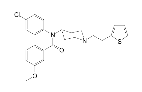 N-(4-Chlorophenyl)-N-(1-[(2-thiophen-2-yl)ethyl]piperidin-4-yl)-3-methoxybenzamide