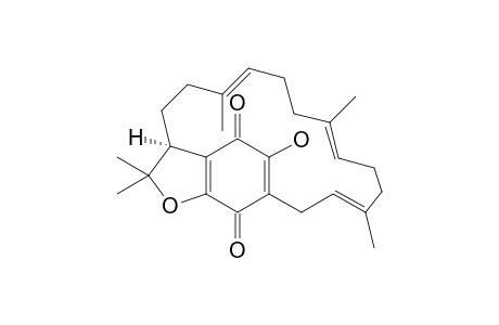 (18S)-(3E,7E,11E)-20-Hydroxy-3,7,11,17,17-pentamethyl-17,18-dihydro[13](3,6)benzofuran-4,7-chinonophan-3,7,11-triene