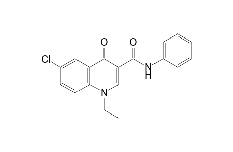 6-chloro-1,4-dihydro-1-ethyl-4-oxo-3-quinolinecarboxanilide