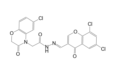 2-(6-chloro-3-oxo-2,3-dihydro-4H-1,4-benzoxazin-4-yl)-N'-[(E)-(6,8-dichloro-4-oxo-4H-chromen-3-yl)methylidene]acetohydrazide