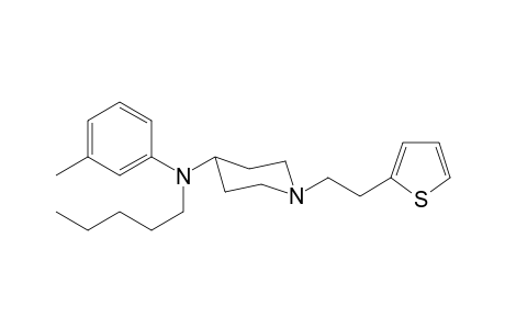 N-(3-Methylphenyl)-N-pentyl-1-[2-(thiophen-2-yl)ethyl]piperidin-4-amine