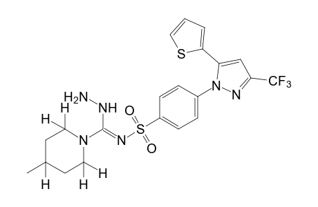 4-methyl-N-{{p-[5-(2-thienyl)-3-(trifluoromethyl)pyrazol-1-yl]phenyl}sulfonyl}-1-piperidinecarboximidic acid