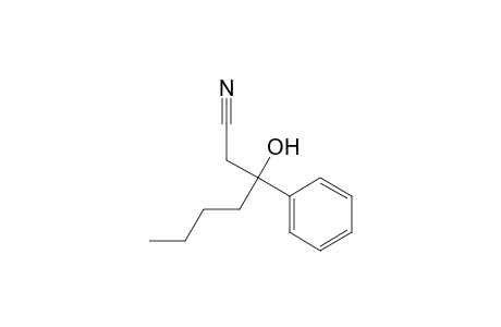 3-Hydroxy-3-phenylheptanenitrile