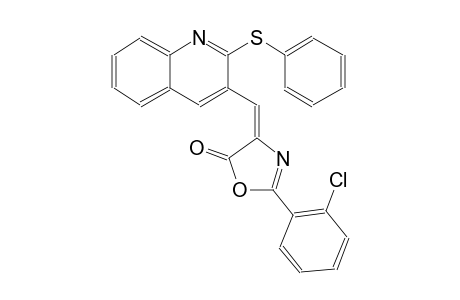 5(4H)-oxazolone, 2-(2-chlorophenyl)-4-[[2-(phenylthio)-3-quinolinyl]methylene]-, (4E)-