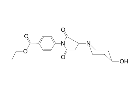 ethyl 4-[3-(4-hydroxy-1-piperidinyl)-2,5-dioxo-1-pyrrolidinyl]benzoate