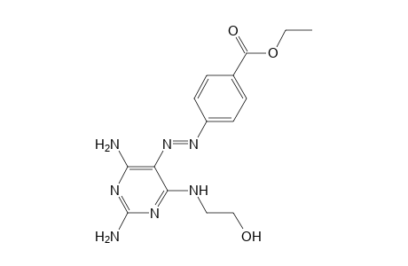 p-{{2,4-diamino-6-[(2-hydroxyethyl)amino]pyrimidin-5-yl}azo}benzoic acid, ethyl ester