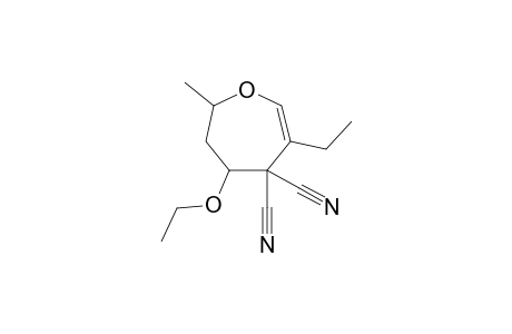 5-ETHOXY-3-ETHYL-7-METHYL-4,5,6,7-TETRAHYDROOXEPINE-4,4-DICARBONITRILE