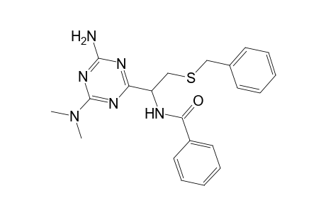 N-[1-[4-Amino-6-(dimethylamino)-1,3,5-triazin-2-yl]-2-(benzylsulfanyl)ethyl]benzamide