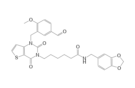 N-(1,3-benzodioxol-5-ylmethyl)-6-(1-(5-formyl-2-methoxybenzyl)-2,4-dioxo-1,4-dihydrothieno[3,2-d]pyrimidin-3(2H)-yl)hexanamide