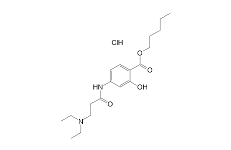 4-[3-(diethylamino)propionamido]salicylic acid, pentyl ester, hydrochloride