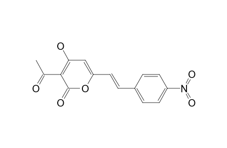 2H-Pyran-2-one, 3-acetyl-4-hydroxy-6-[2-(4-nitrophenyl)ethenyl]-, (E)-