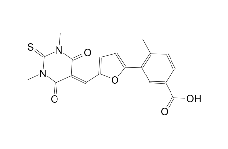 3-{5-[(1,3-dimethyl-4,6-dioxo-2-thioxotetrahydro-5(2H)-pyrimidinylidene)methyl]-2-furyl}-4-methylbenzoic acid