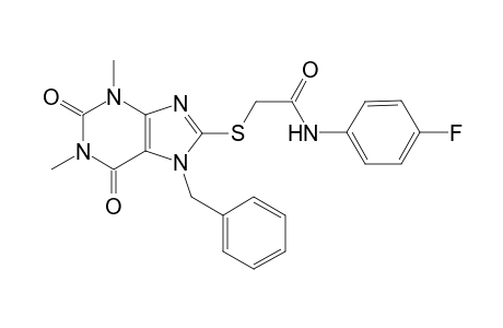 2-[(7-benzyl-1,3-dimethyl-2,6-dioxo-2,3,6,7-tetrahydro-1H-purin-8-yl)sulfanyl]-N-(4-fluorophenyl)acetamide
