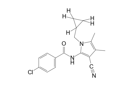 p-chloro-N-[3-cyano-1-(cyclopropylmethyl)-4,5-dimethylpyrrol-2-yl]benzamide