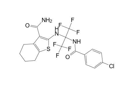 benzo[b]thiophene-3-carboxamide, 2-[[1-[(4-chlorobenzoyl)amino]-2,2,2-trifluoro-1-(trifluoromethyl)ethyl]amino]-4,5,6,7-tetrahydro-