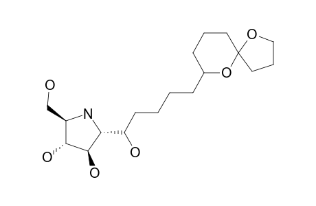 BROUSSONETINE-G;2-BETA-HYDROXYMETHYL-3-ALPHA,4-BETA-DIHYDROXY-5-ALPHA-(1-HYDROXY-6:10,10:13-DIEPOXY-TRIDECYL)-PYRROLIDINE