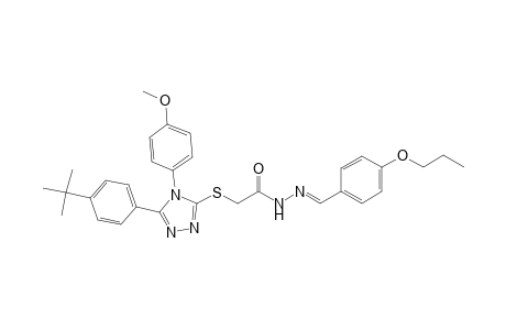 2-{[5-(4-tert-butylphenyl)-4-(4-methoxyphenyl)-4H-1,2,4-triazol-3-yl]sulfanyl}-N'-[(E)-(4-propoxyphenyl)methylidene]acetohydrazide