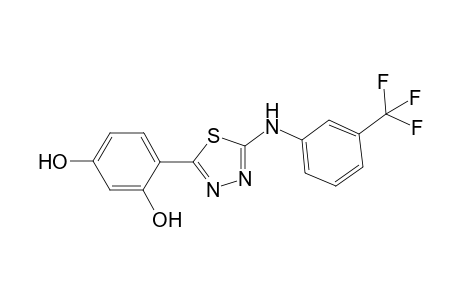 4-(5-(3-(Trifluoromethyl)phenylamino)-1,3,4-thiadiazol-2-yl)benzene-1,3-diol
