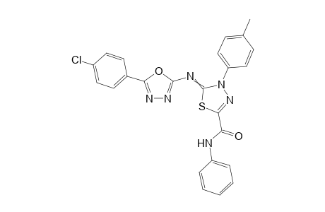 5-((5-(4-Chlorophenyl)-1,3,4-oxadiazol-2-yl)imino)-N-phenyl-4-(p-tolyl)-4,5-dihydro-1,3,4-thiadiazole-2-carboxamide