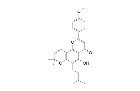 4H,8H-Benzo[1,2-b:3,4-b']dipyran-4-one, 5-hydroxy-2-(4-methoxyphenyl)-8,8-dimethyl-6-(3-methyl-2-butenyl)-