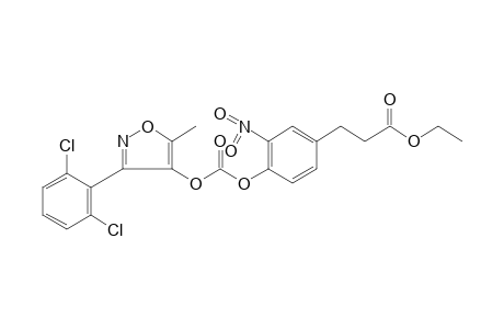 4-hydroxy-3-nitrohydrocinnamic acid, ethyl ester, 3-(2,6-dichlorophenyl)-5-methyl-4-isoxazolyl carbonate (ester)