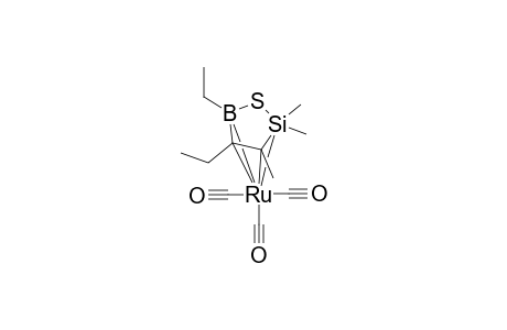 Tricarbonyl[.eta.(4)-4,5-diethyl-2,5-dihydro-2,2,3-trimethyl-1,2,5-thiasilaborole]ruthenium