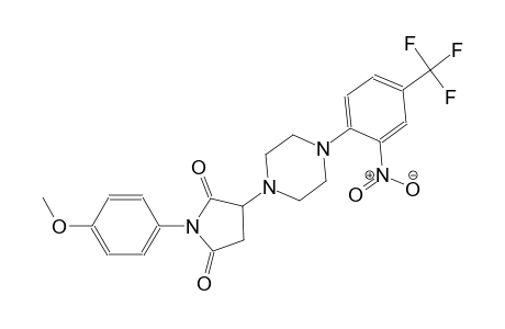 1-(4-methoxyphenyl)-3-{4-[2-nitro-4-(trifluoromethyl)phenyl]-1-piperazinyl}-2,5-pyrrolidinedione