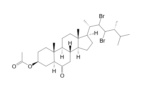 (22R,23R,and 22S,23S)-3.beta.-Acetoxy-22,23-dibromo-24-methyl-5.alpha.-cholestan-6-one
