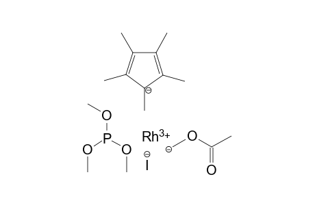 (Methanidyl acetate)-1,2,3,4,5-pentamethylcyclopenta-2,4-dien-1-ide rhodium(III) trimethyl phosphite iodide