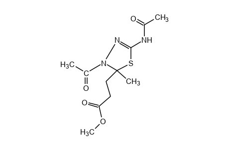 2-acetamino-4-acetyl-5-methyl-deltasquare-1,3,4-thiadiazolium-5-propionic acid, methyl ester