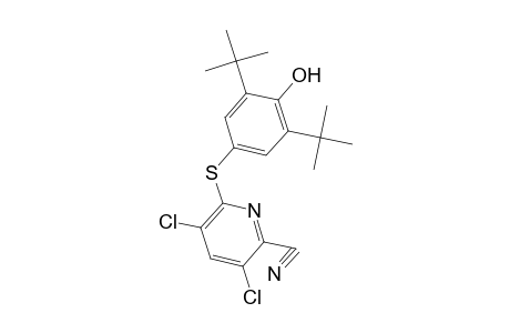 3,5-bis(chloranyl)-6-(3,5-ditert-butyl-4-oxidanyl-phenyl)sulfanyl-pyridine-2-carbonitrile