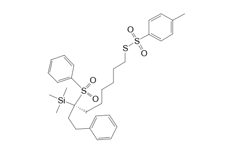 Benzenesulfonothioic acid, 4-methyl-, S-[9-phenyl-7-(phenylsulfonyl)-7-(trimethylsilyl)nonyl]ester