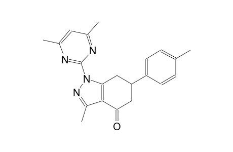 4H-indazol-4-one, 1-(4,6-dimethyl-2-pyrimidinyl)-1,5,6,7-tetrahydro-3-methyl-6-(4-methylphenyl)-