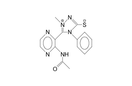 ANHYDRO-3-MERCAPTO-1-METHYL-4-PHENYL-5-(3'-ACETAMIDO-2'-PYRAZINYL)-1,2,4-TRIAZOLIUM-HYDROXIDE