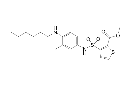 Methyl 3-(N-(4-(hexylamino)-3-methylphenyl)sulfamoyl)thiophene-2-carboxylate