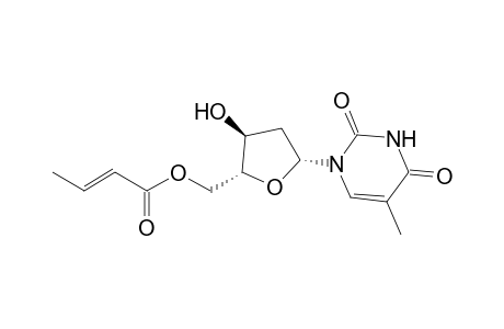 (E)-but-2-enoic acid [(2R,3S,5R)-5-(2,4-diketo-5-methyl-pyrimidin-1-yl)-3-hydroxy-tetrahydrofuran-2-yl]methyl ester