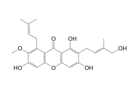 PARVIXANTHONE-B;1,3,6-TRIHYDROXY-2-(4-HYDROXY-3-METHYLBUT-2-ENYL)-7-METHOXY-8-(3-METHYLBUT-2-ENYL)-XANTHEN-9-ONE