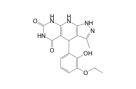 4-[3-Ethoxy-2-hydroxyphenyl]-3-methyl-4,9-dihydro-1H-pyrazolo[4',3':5,6]pyrido[2,3-d]pyrimidine-5,7(6H,8H)-dione